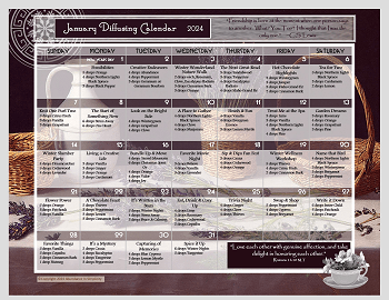January 2024 Essential Oils Diffusing Calendar