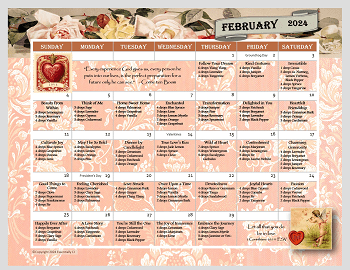 February 2024 Essential Oils Diffusing Calendar