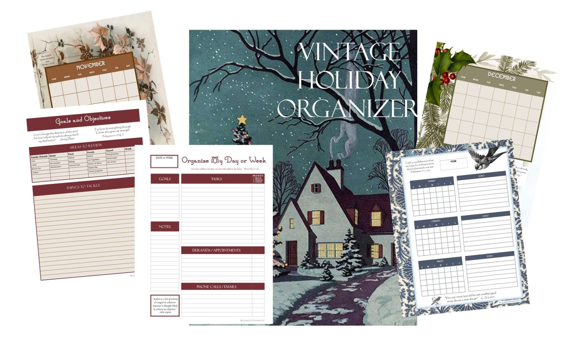 holiday organizer worksheets